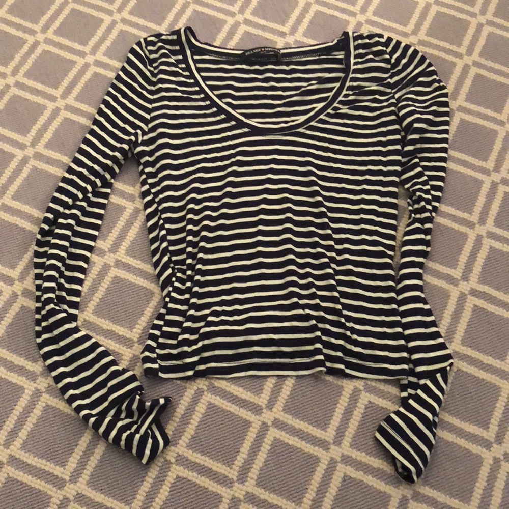 Brandy Melville black and white stripped shirt